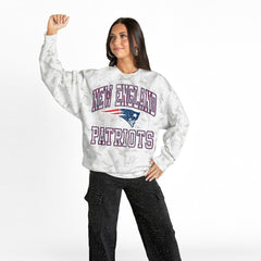 Gameday Couture Women's Whiteout Oversized Premium Fleece Sweatshirt - New England Patriots Sweatshirts