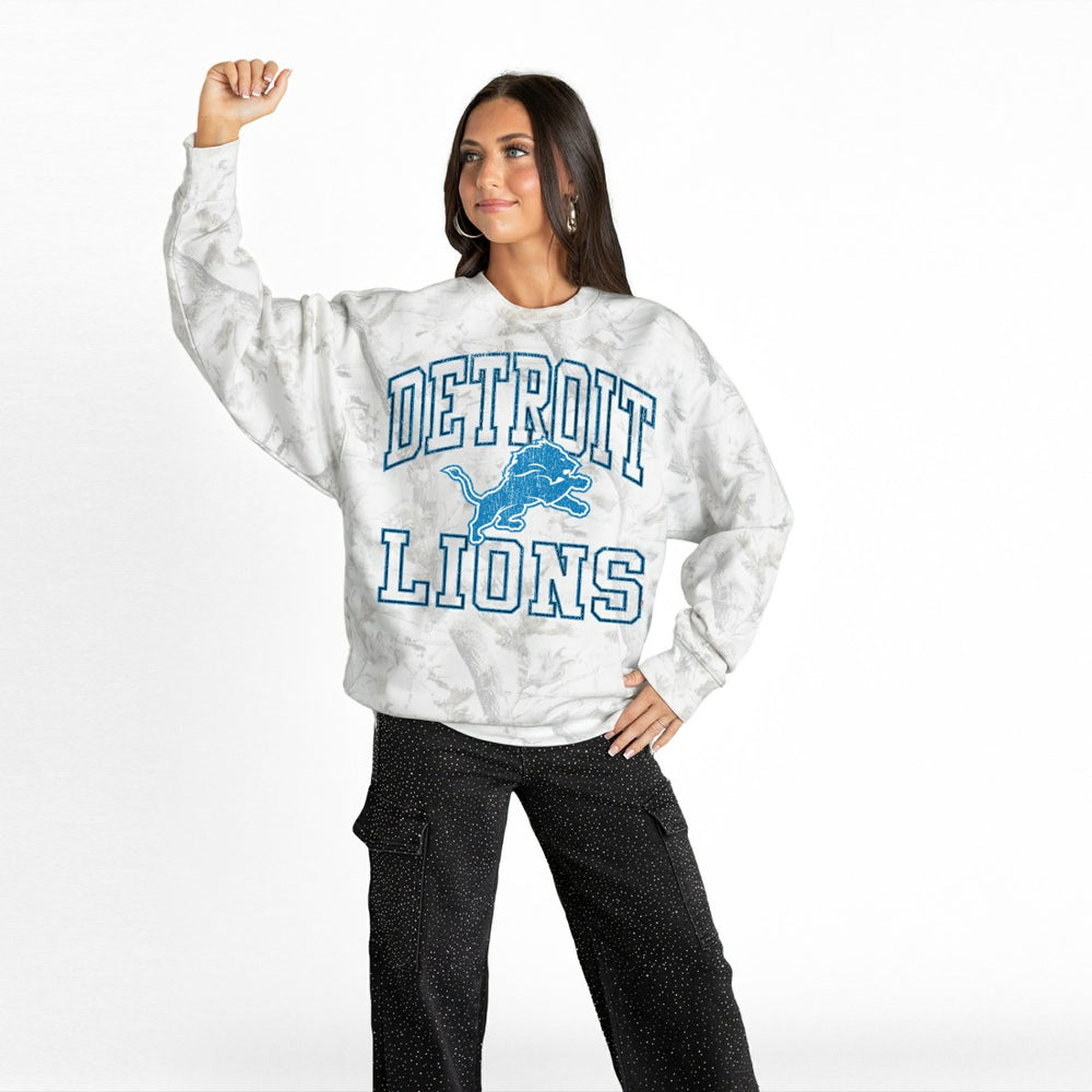 Gameday Couture Women's Whiteout Oversized Premium Fleece Sweatshirt - Detroit Lions Sweatshirts