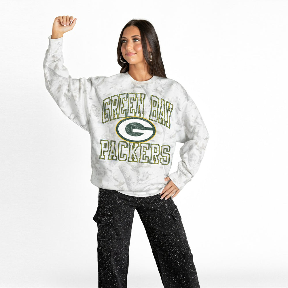 Gameday Couture Women's Whiteout Oversized Premium Fleece Sweatshirt - Green Bay Packers Sweatshirts