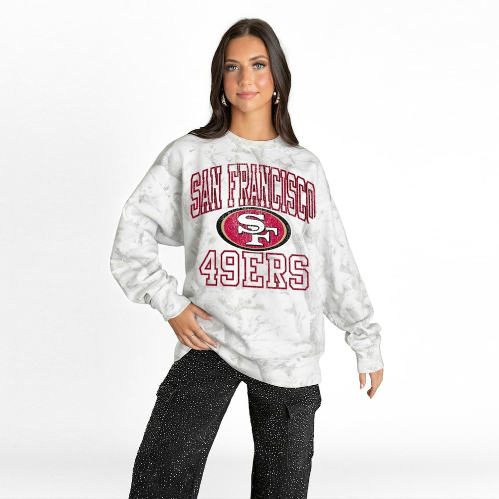 Gameday Couture Women's Whiteout Oversized Premium Fleece Sweatshirt - San Francisco 49ers Sweatshirts