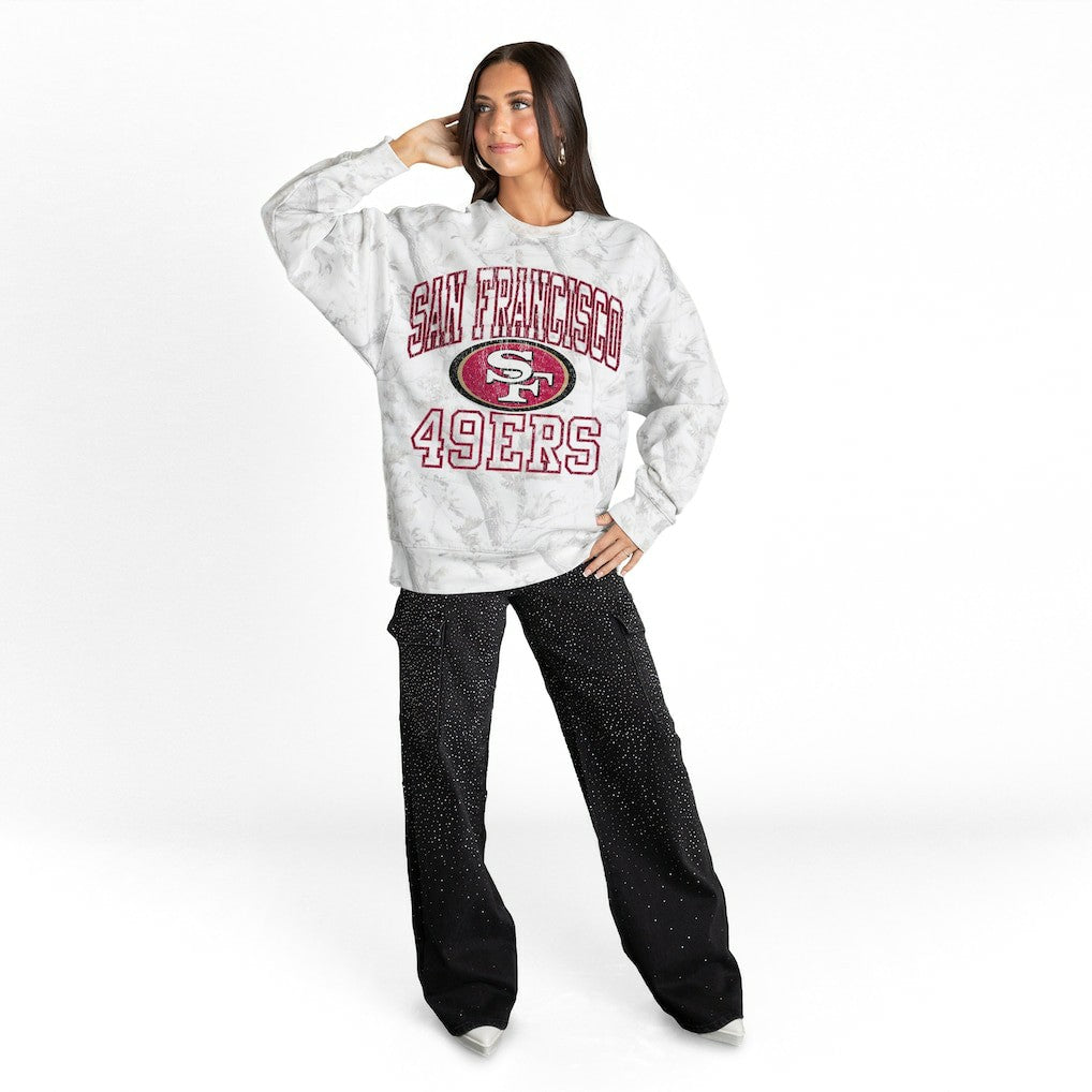 Gameday Couture Women's Whiteout Oversized Premium Fleece Sweatshirt - San Francisco 49ers Sweatshirts
