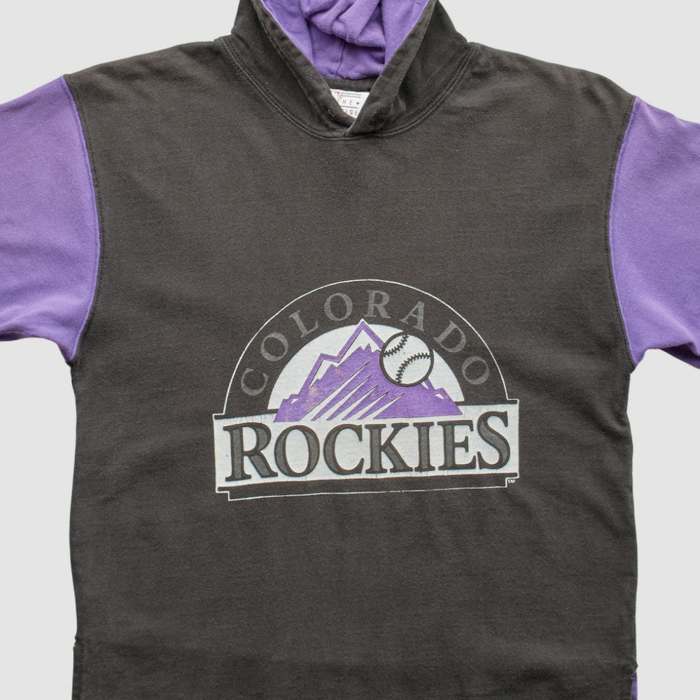 Black Colorado Rockies Starter 90s Pullover Sweatshirt