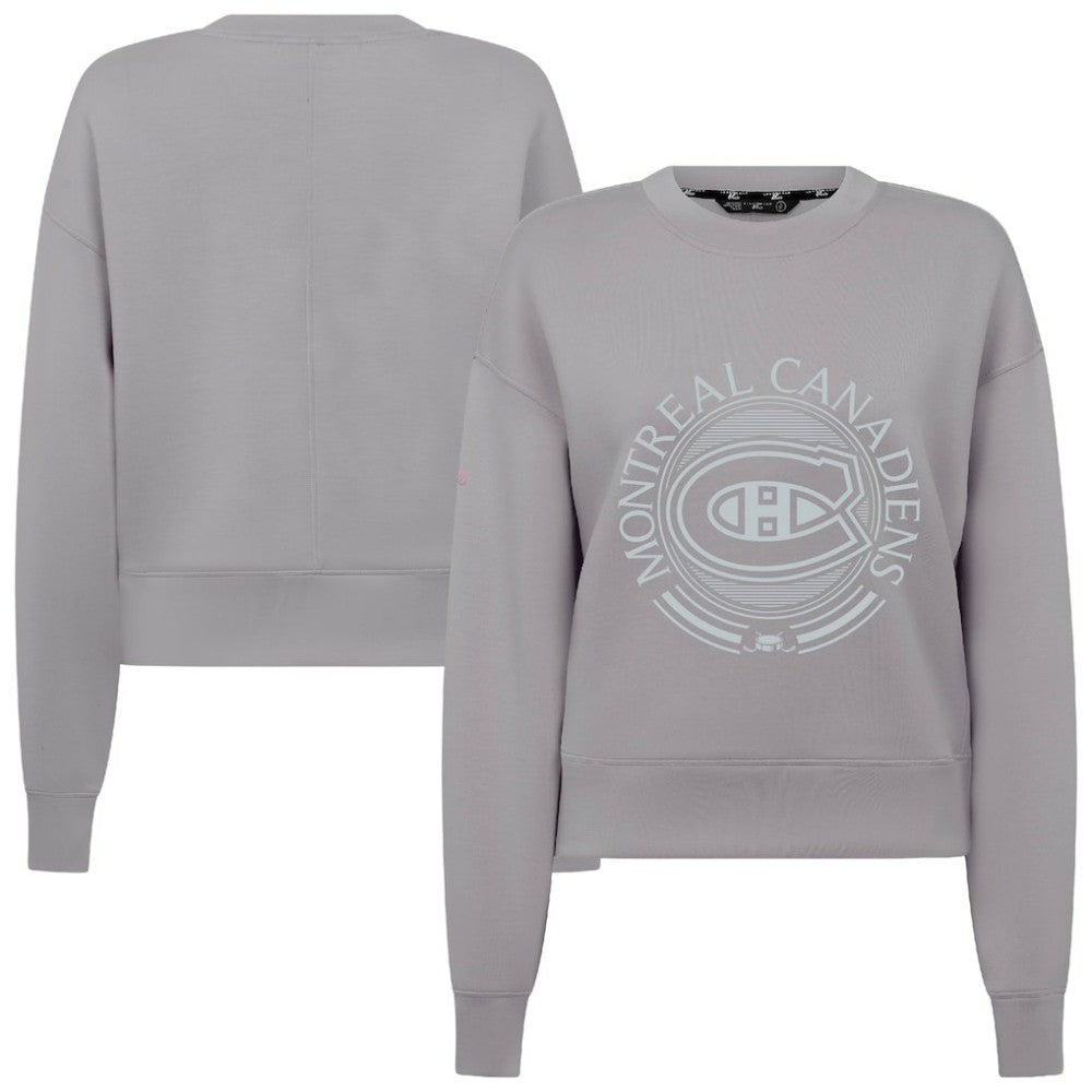 NHL Montreal Canadiens Levelwear Women's Slate & Snow Sponge Tri-Blend Sweatshirt