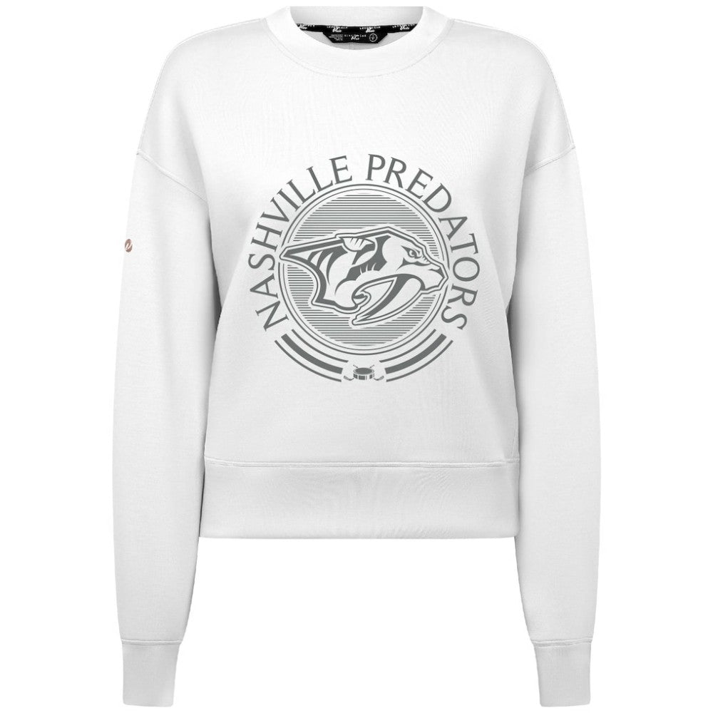 NHL Nashville Predators Levelwear Women's Slate & Snow Sponge Tri-Blend Sweatshirt