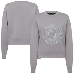 NHL New Jersey Devils Levelwear Women's Slate & Snow Sponge Tri-Blend Sweatshirt
