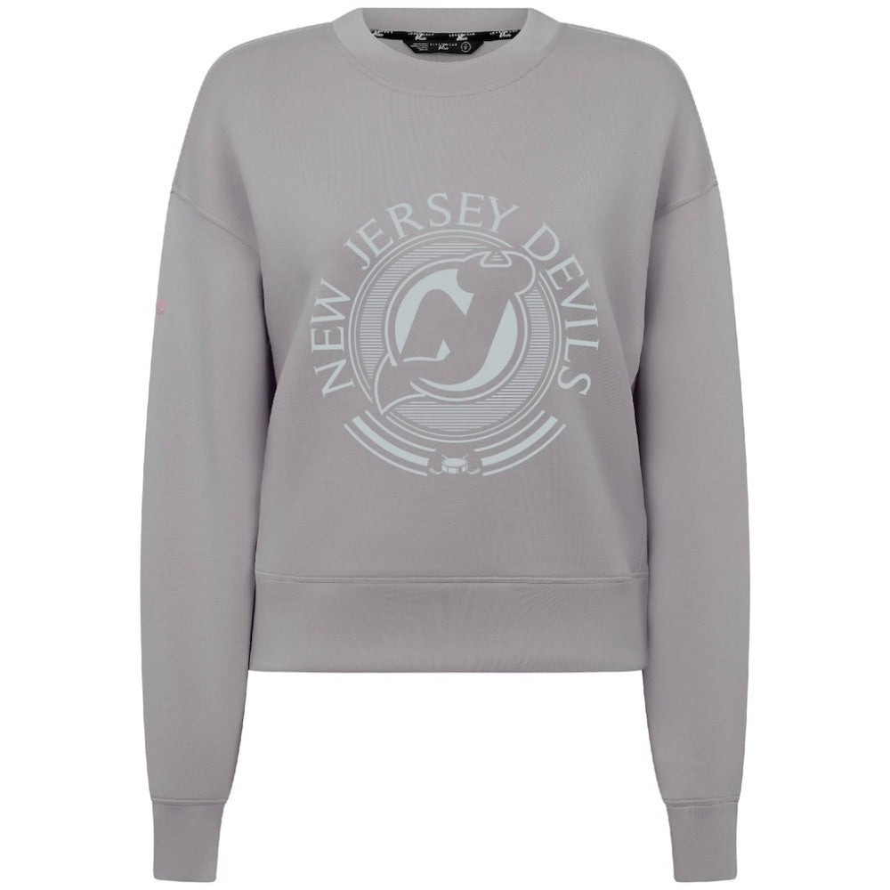 NHL New Jersey Devils Levelwear Women's Slate & Snow Sponge Tri-Blend Sweatshirt
