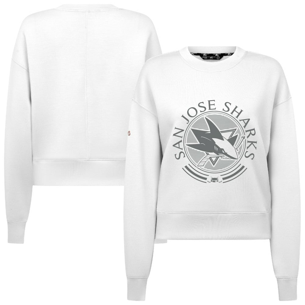 NHL San Jose Sharks Levelwear Women's Slate & Snow Sponge Tri-Blend Sweatshirt