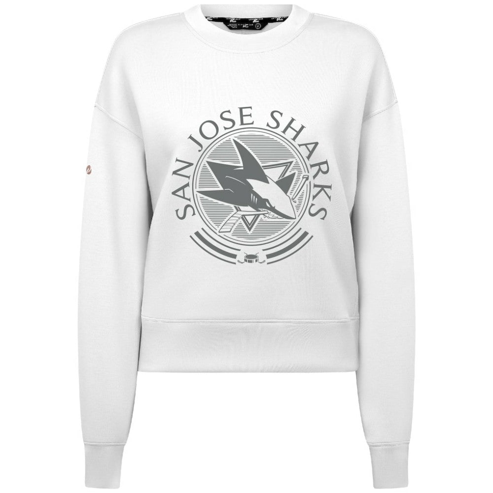 NHL San Jose Sharks Levelwear Women's Slate & Snow Sponge Tri-Blend Sweatshirt