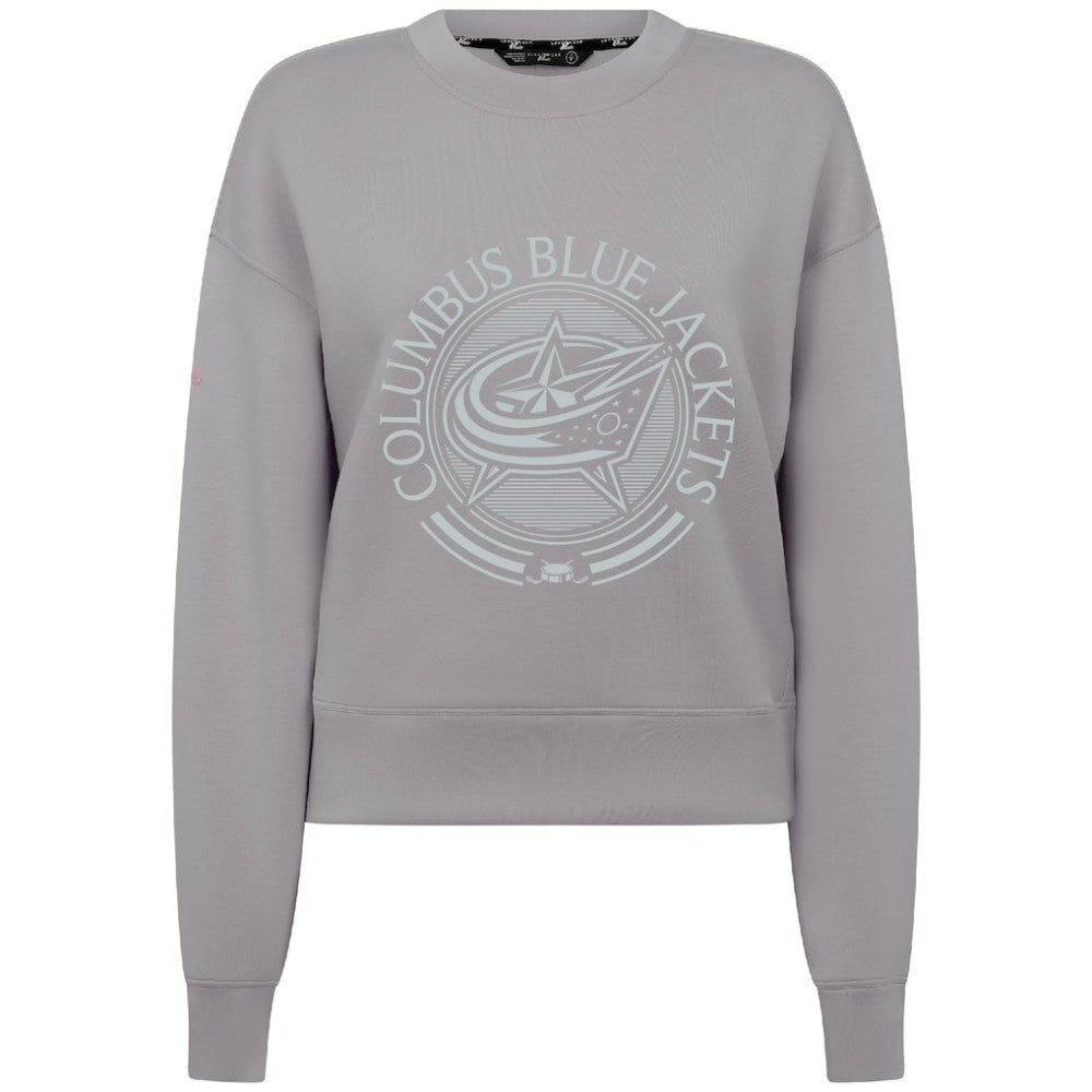 NHL Columbus Blue Jackets Levelwear Women's Slate & Snow Sponge Tri-Blend Sweatshirt