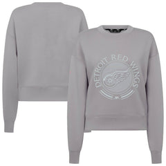 NHL Detroit Red Wings Levelwear Women's Slate & Snow Sponge Tri-Blend Sweatshirt