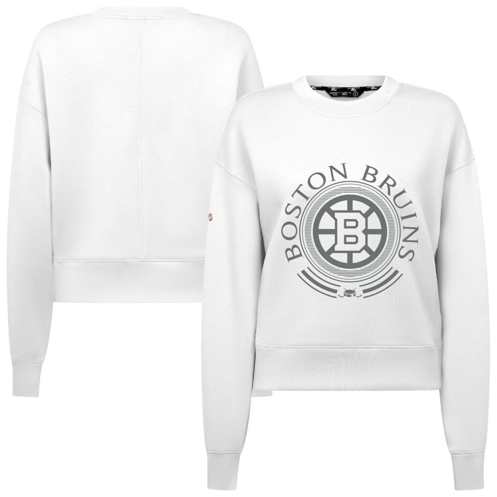 NHL Boston Bruins Levelwear Women's Slate & Snow Sponge Tri-Blend Sweatshirt