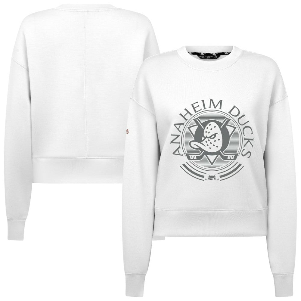 NHL Anaheim Ducks Levelwear Women's Slate & Snow Sponge Tri-Blend Sweatshirt