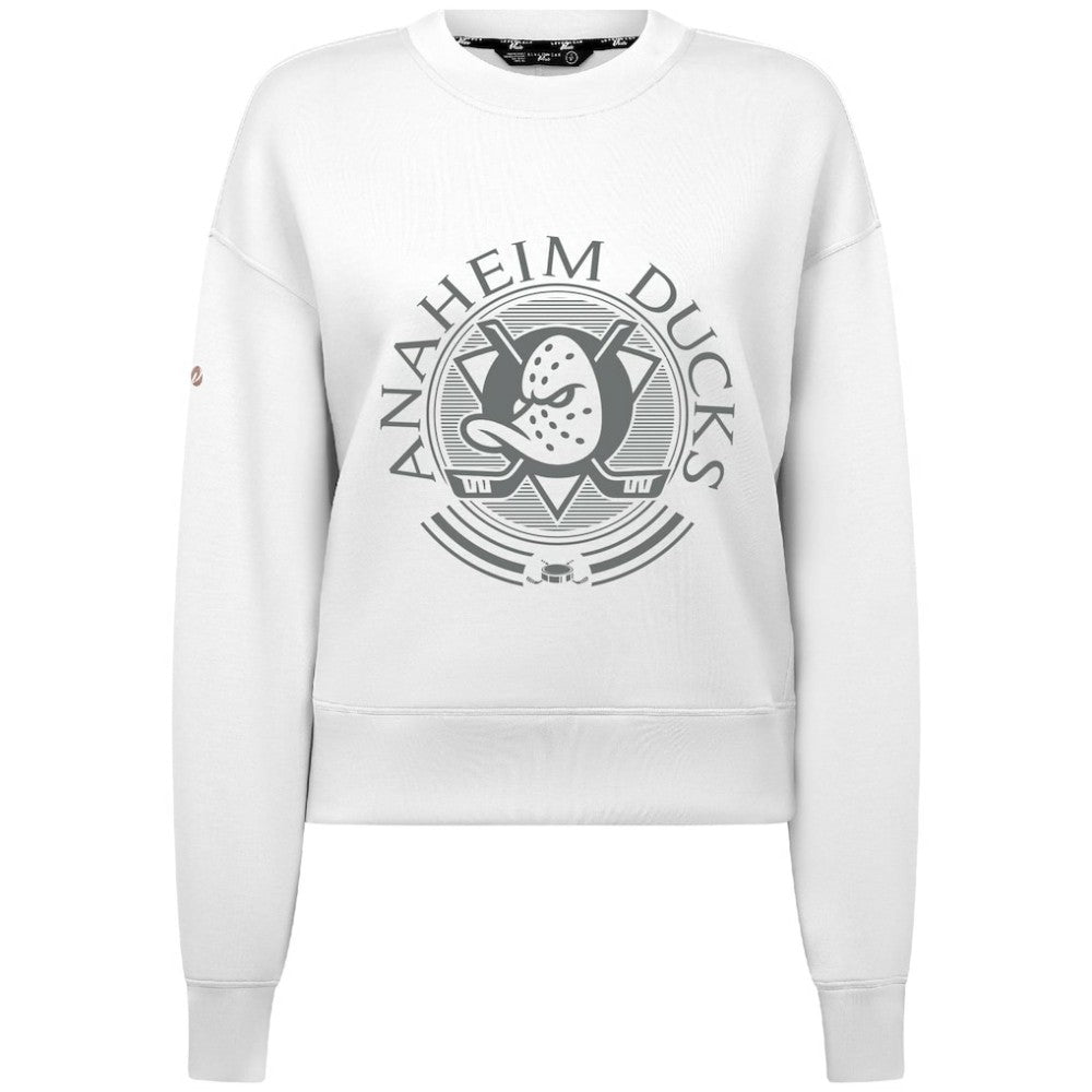 NHL Anaheim Ducks Levelwear Women's Slate & Snow Sponge Tri-Blend Sweatshirt