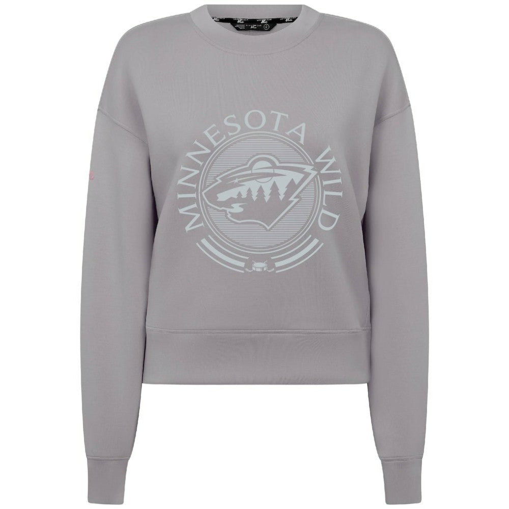 NHL Minnesota Wild Levelwear Women's Slate & Snow Sponge Tri-Blend Sweatshirt