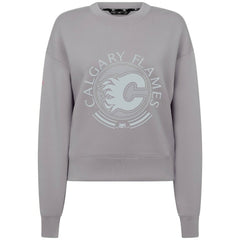 NHL Calgary Flames Levelwear Women's Slate & Snow Sponge Tri-Blend Sweatshirt