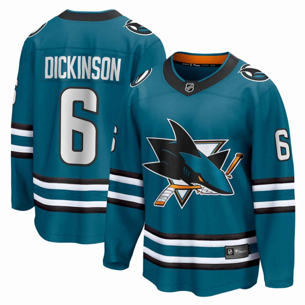 NHL Sam Dickinson San Jose Sharks Fanatics Home Breakaway Jersey