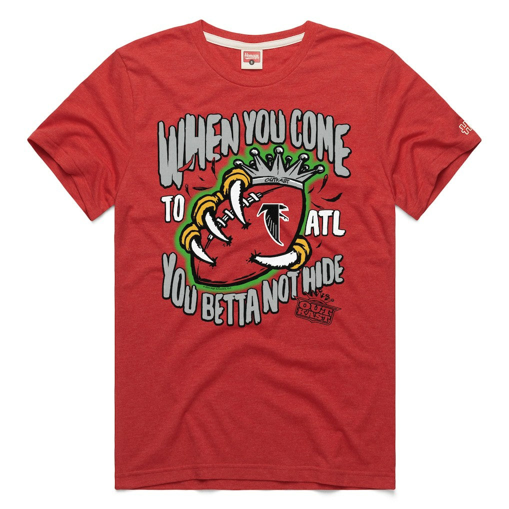 x OutKast Homage Unisex You Betta Not Hide Tri-Blend T-Shirt - Atlanta Falcons T-shirts