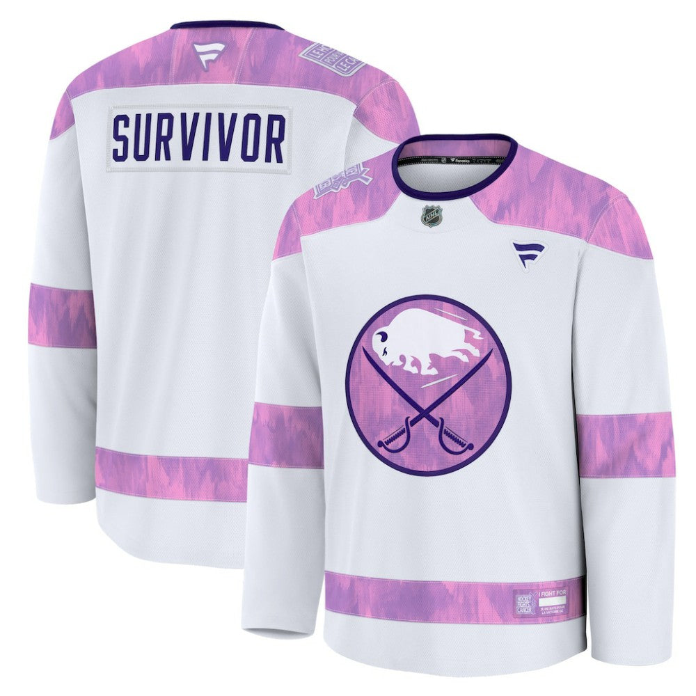 NHL Buffalo Sabres Fanatics Hockey Fights Cancer Survivor Practice Jersey