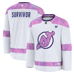 NHL New Jersey Devils Fanatics Hockey Fights Cancer Survivor Practice Jersey