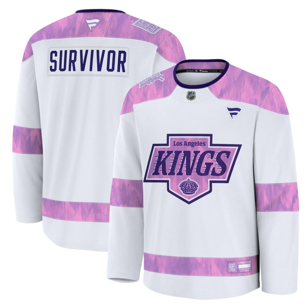 NHL Los Angeles Kings Fanatics Hockey Fights Cancer Survivor Practice Jersey