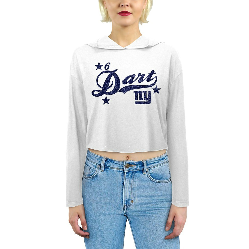 Jaxson Dart  Majestic Threads Women's Glitter Wordmark Hoodie - New York Giants Hoodies