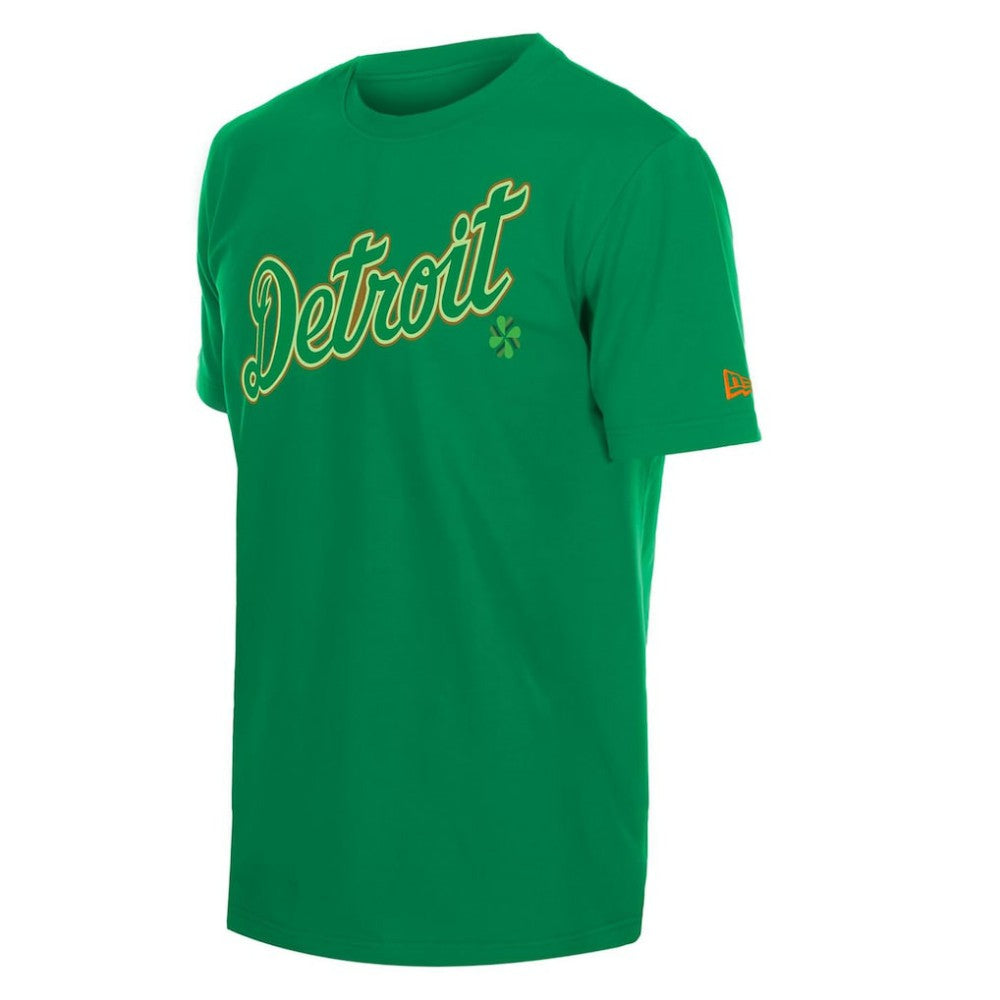 Green Detroit Tigers New Era 2026 St. Patrick's Day T-Shirt