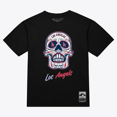 Black Los Angeles Angels Mitchell & Ness Women's Sugar Skull Boxy T-Shirt