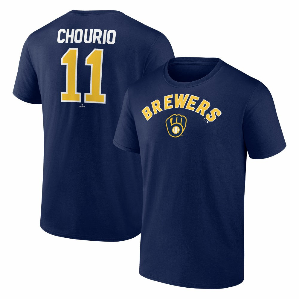 Navy Jackson Chourio Milwaukee Brewers Winning Streak Name & Number T-Shirt