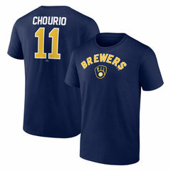Navy Jackson Chourio Milwaukee Brewers Winning Streak Name & Number T-Shirt