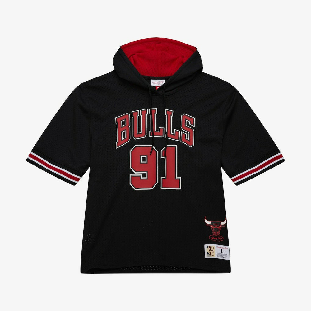 Mitchell & Ness Dennis Rodman Chicago Bulls Mesh Name & Number Short Sleeve Hoodie sale