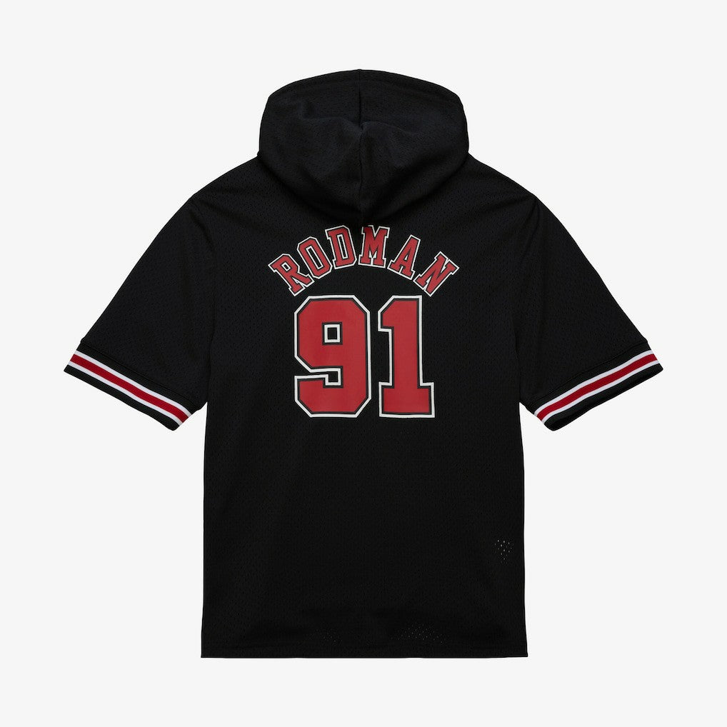 Mitchell & Ness Dennis Rodman Chicago Bulls Mesh Name & Number Short Sleeve Hoodie sale