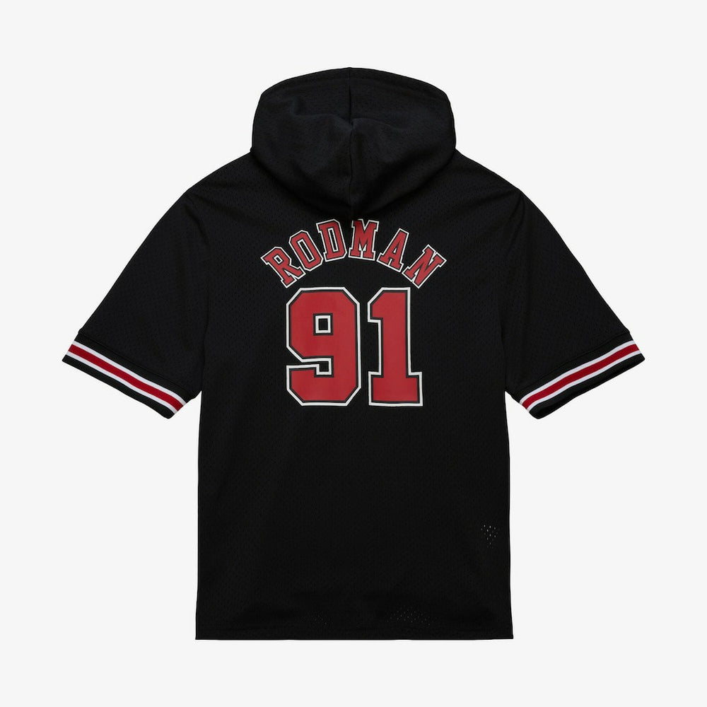 Mitchell & Ness Dennis Rodman Chicago Bulls Mesh Name & Number Short Sleeve Hoodie sale