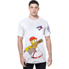 White Toronto Blue Jays New Era MLB x Simpsons Homer Wonderbat T-Shirt
