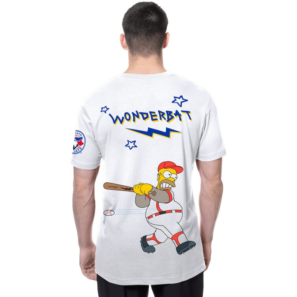 White Toronto Blue Jays New Era MLB x Simpsons Homer Wonderbat T-Shirt
