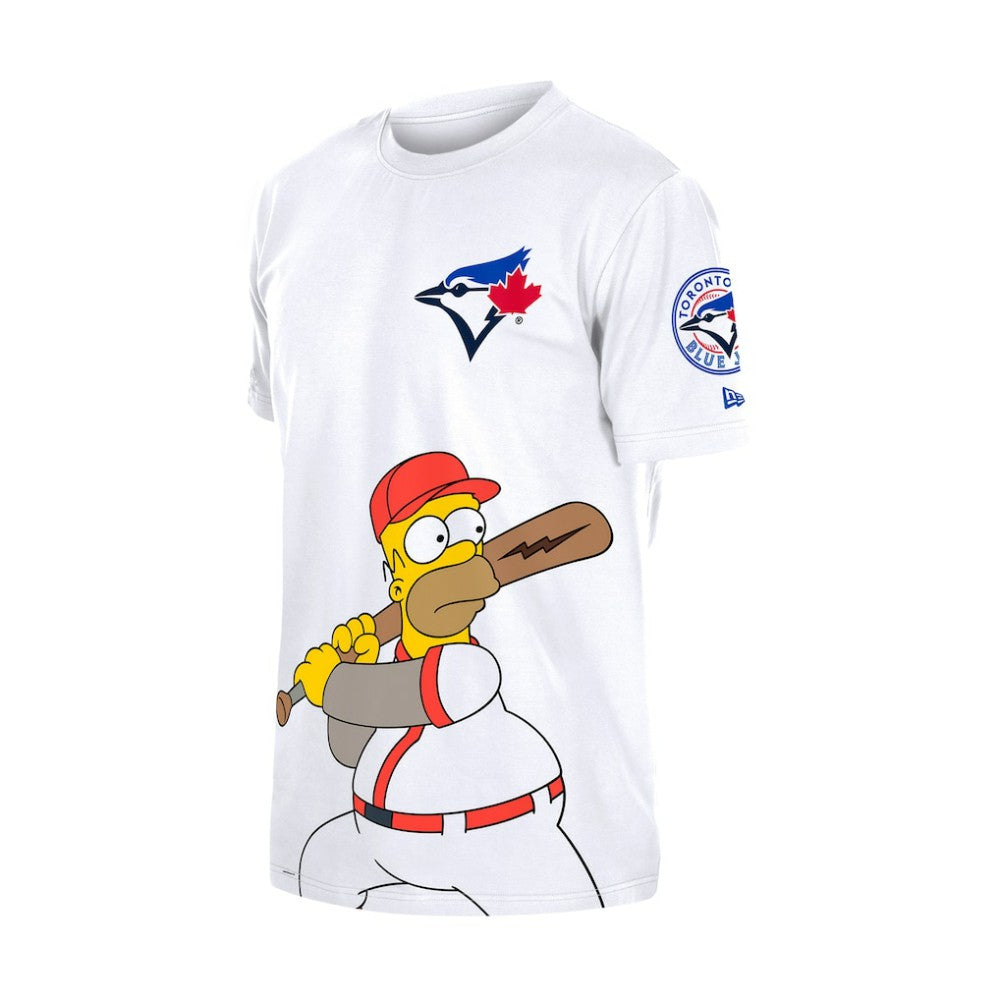 White Toronto Blue Jays New Era MLB x Simpsons Homer Wonderbat T-Shirt