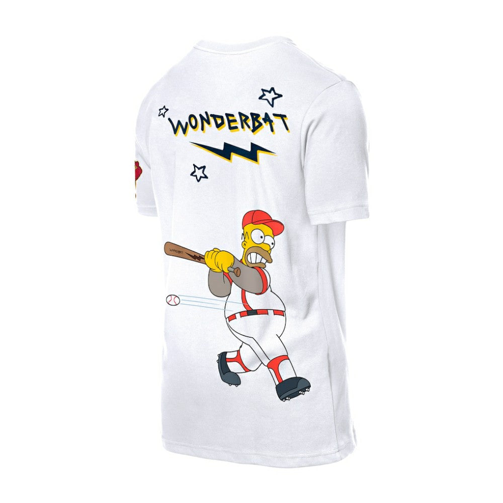 White Atlanta Braves New Era MLB x Simpsons Homer Wonderbat T-Shirt