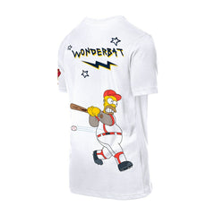 White Atlanta Braves New Era MLB x Simpsons Homer Wonderbat T-Shirt