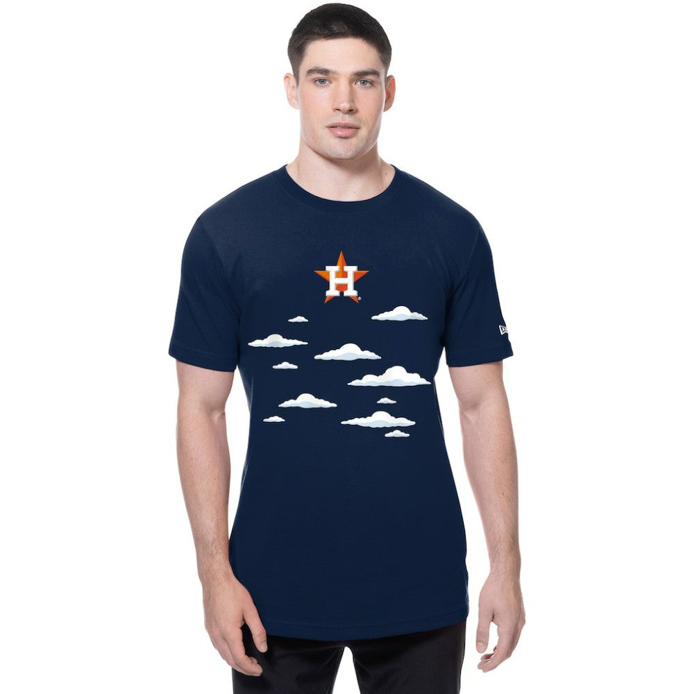 Navy Houston Astros New Era MLB x Simpsons 2026 Collab Clouds T-Shirt