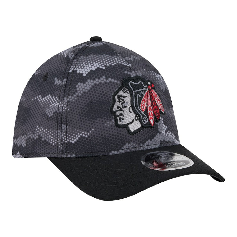 NHL Chicago Blackhawks New Era Zero Dark 39THIRTY Flex Hat