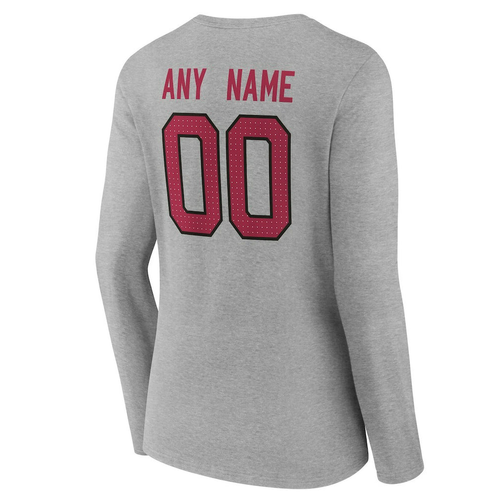 Women's Team Authentic Personalized Name & Number Long Sleeve V-Neck T-Shirt - Arizona Cardinals T-shirts