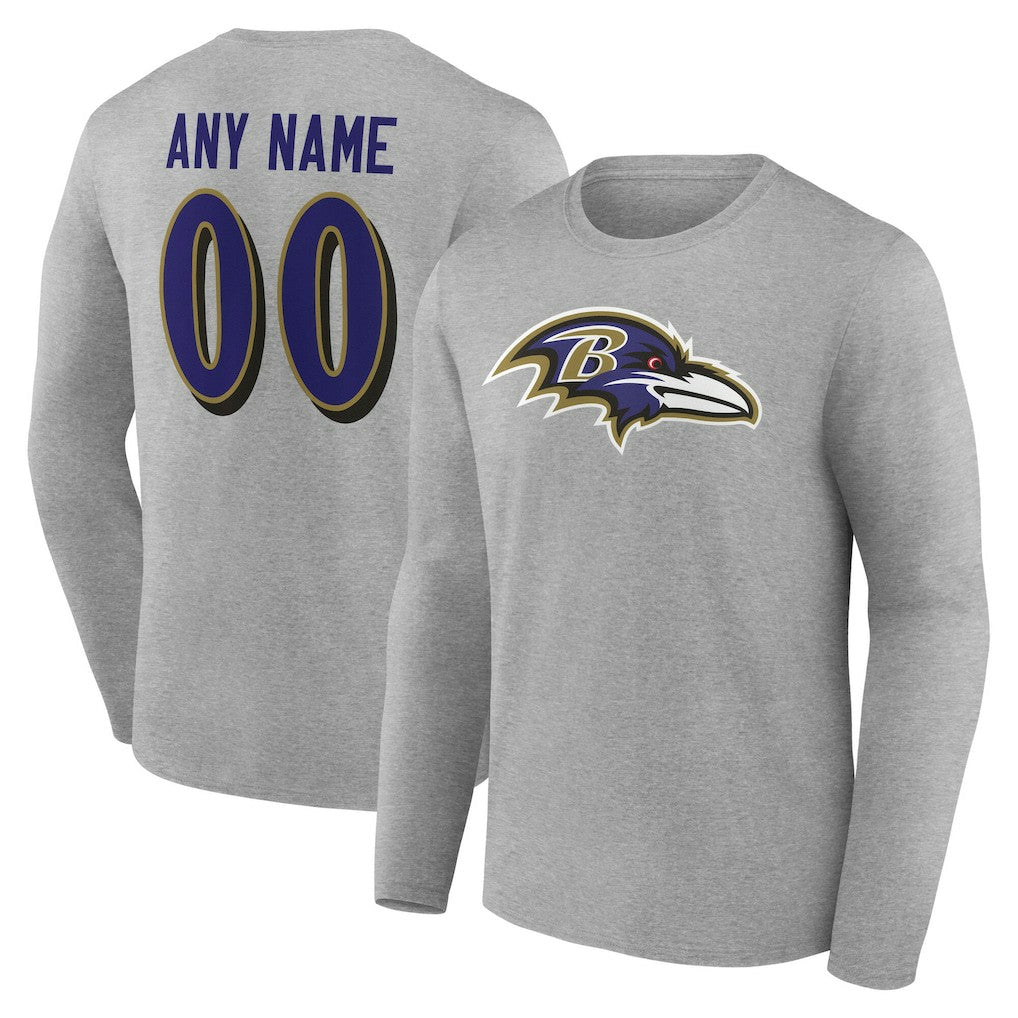 Team Authentic Personalized Name & Number Long Sleeve T-Shirt - Baltimore Ravens T-shirts