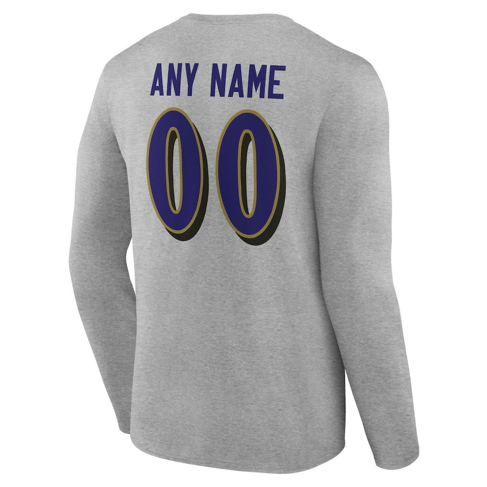 Team Authentic Personalized Name & Number Long Sleeve T-Shirt - Baltimore Ravens T-shirts