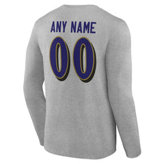 Team Authentic Personalized Name & Number Long Sleeve T-Shirt - Baltimore Ravens T-shirts
