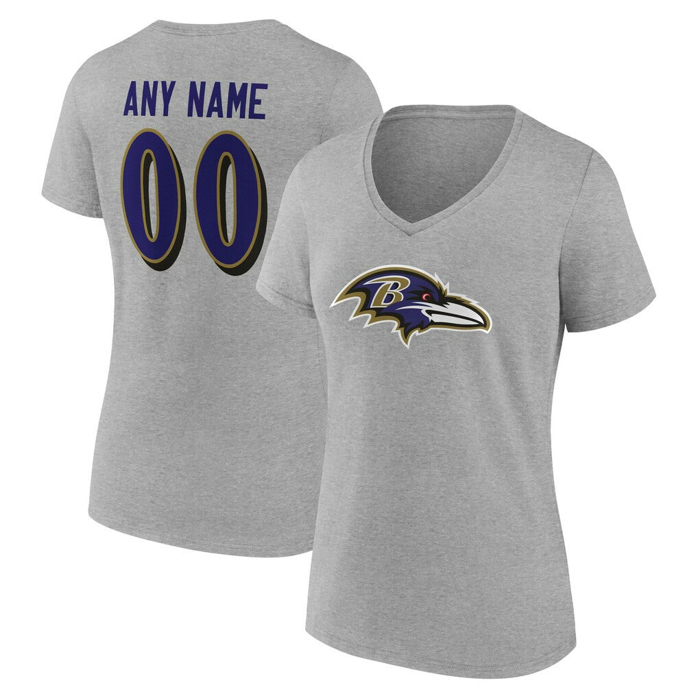 Women's Team Authentic Personalized Name & Number V-Neck T-Shirt - Baltimore Ravens T-shirts