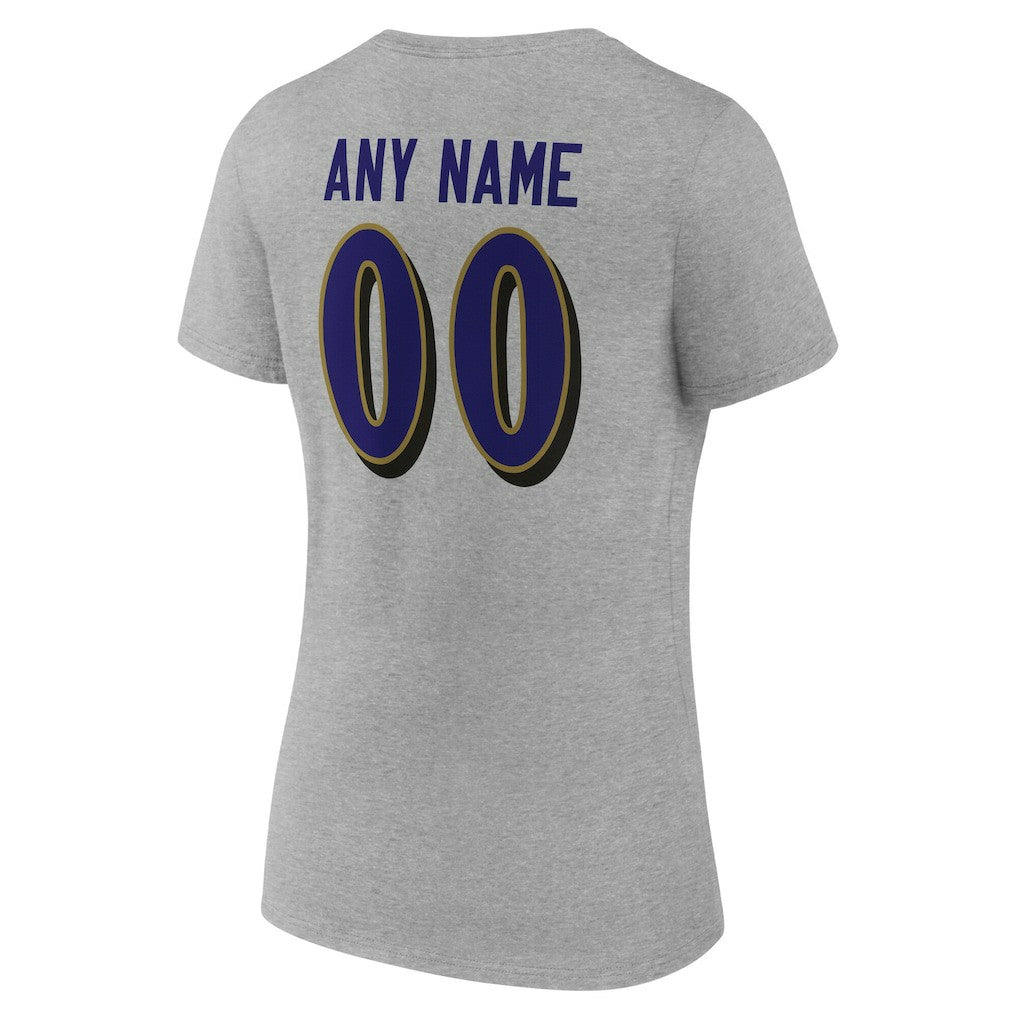 Women's Team Authentic Personalized Name & Number V-Neck T-Shirt - Baltimore Ravens T-shirts