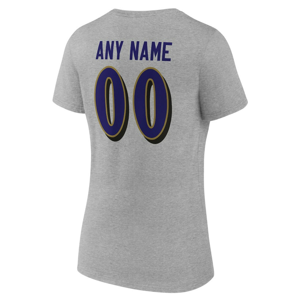 Women's Team Authentic Personalized Name & Number V-Neck T-Shirt - Baltimore Ravens T-shirts