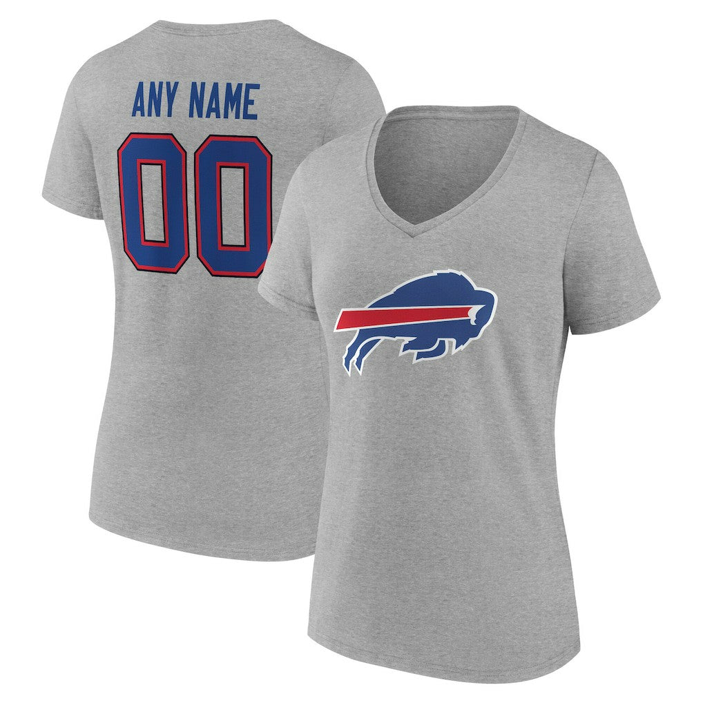 Women's Team Authentic Personalized Name & Number V-Neck T-Shirt - Buffalo Bills T-shirts