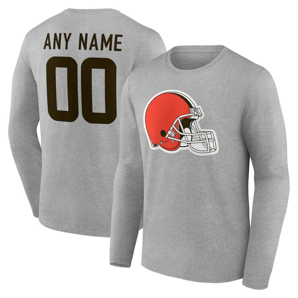 Team Authentic Personalized Name & Number Long Sleeve T-Shirt - Cleveland Browns T-shirts