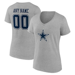 Women's Team Authentic Personalized Name & Number V-Neck T-Shirt - Dallas Cowboys T-shirts