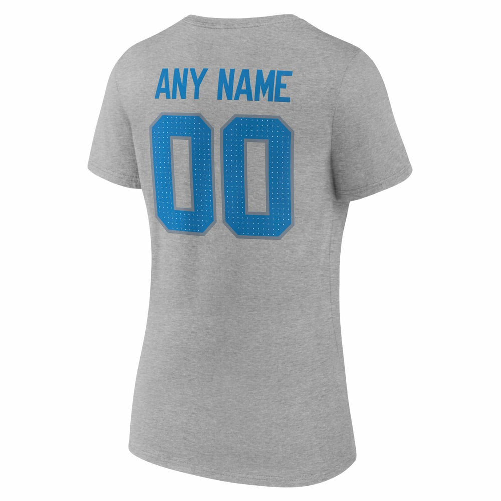 Women's Team Authentic Personalized Name & Number V-Neck T-Shirt - Detroit Lions T-shirts